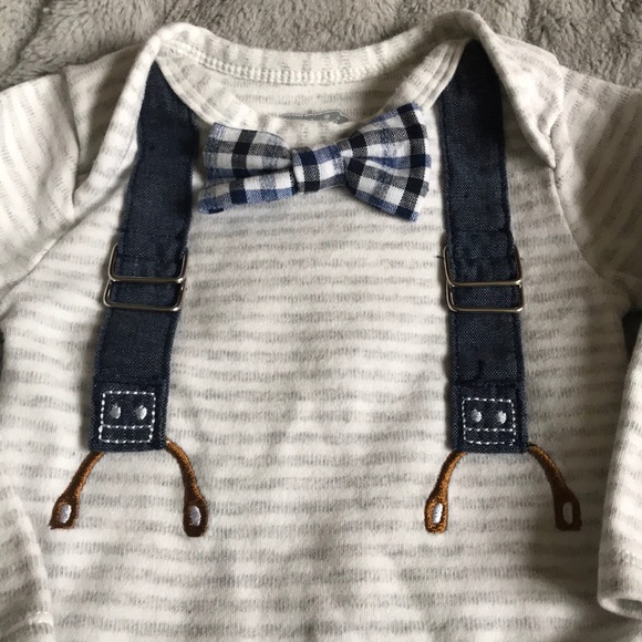 Mudpie Baby Bow Tie Crawler Set - Picture 3 of 7